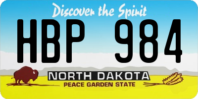 ND license plate HBP984