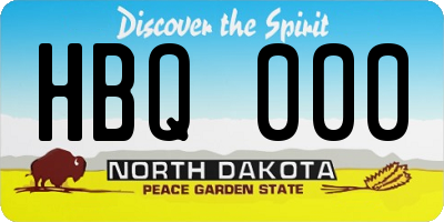 ND license plate HBQ000