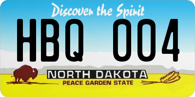 ND license plate HBQ004