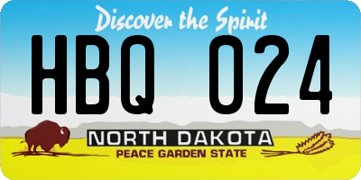 ND license plate HBQ024