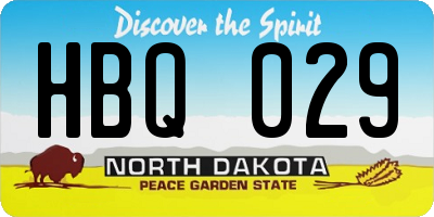 ND license plate HBQ029