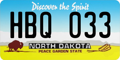 ND license plate HBQ033