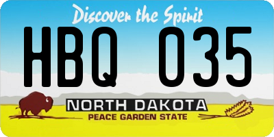 ND license plate HBQ035