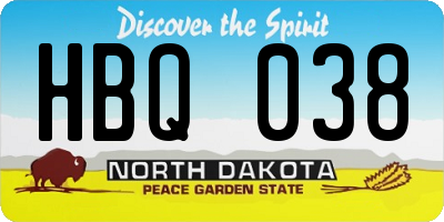 ND license plate HBQ038