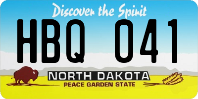 ND license plate HBQ041