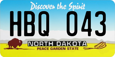 ND license plate HBQ043