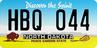 ND license plate HBQ044