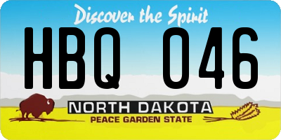 ND license plate HBQ046