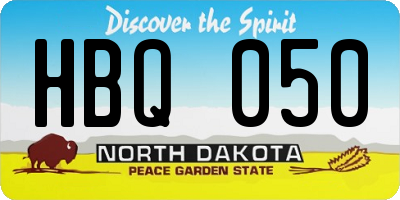 ND license plate HBQ050