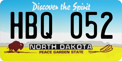 ND license plate HBQ052