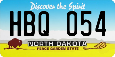 ND license plate HBQ054
