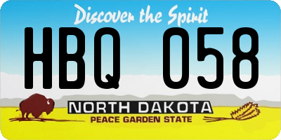 ND license plate HBQ058