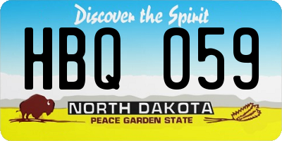 ND license plate HBQ059