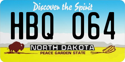 ND license plate HBQ064