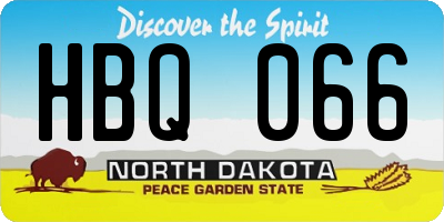 ND license plate HBQ066