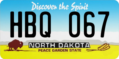 ND license plate HBQ067