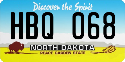 ND license plate HBQ068