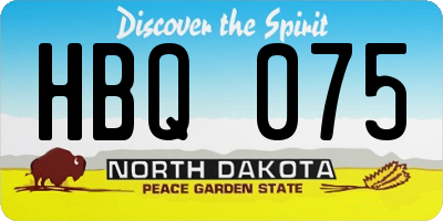 ND license plate HBQ075