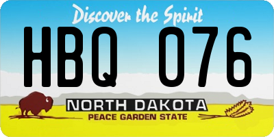 ND license plate HBQ076