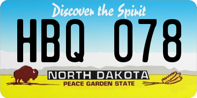 ND license plate HBQ078