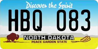 ND license plate HBQ083