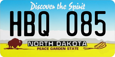 ND license plate HBQ085