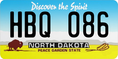 ND license plate HBQ086