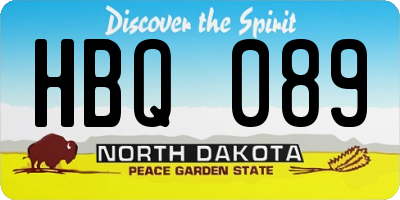 ND license plate HBQ089