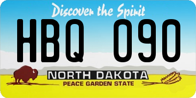 ND license plate HBQ090