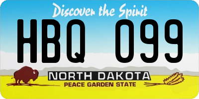 ND license plate HBQ099