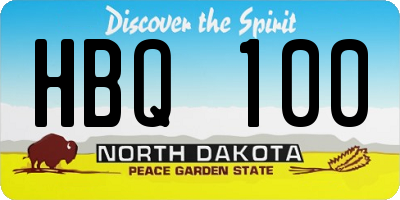 ND license plate HBQ100