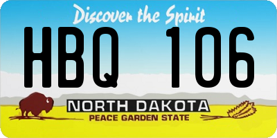 ND license plate HBQ106