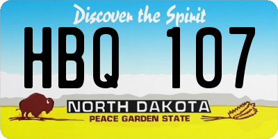 ND license plate HBQ107