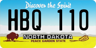 ND license plate HBQ110