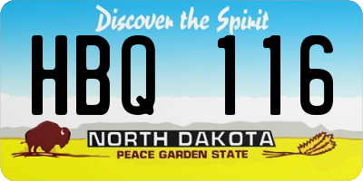 ND license plate HBQ116