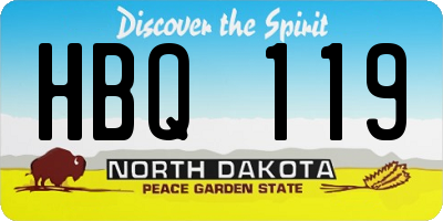 ND license plate HBQ119