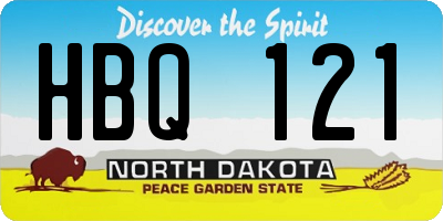 ND license plate HBQ121