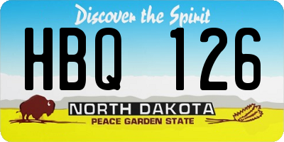 ND license plate HBQ126