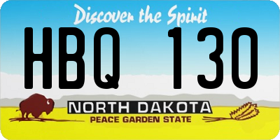 ND license plate HBQ130