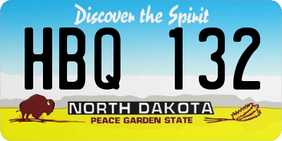 ND license plate HBQ132