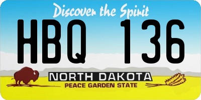 ND license plate HBQ136