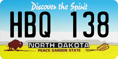 ND license plate HBQ138