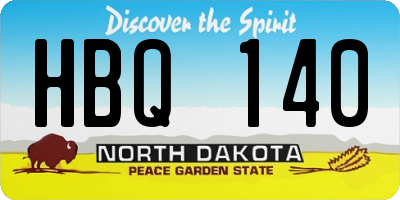 ND license plate HBQ140