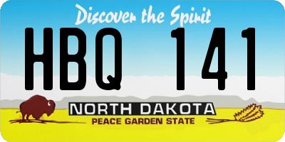 ND license plate HBQ141