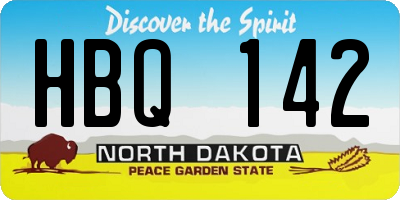 ND license plate HBQ142