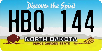 ND license plate HBQ144