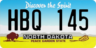 ND license plate HBQ145