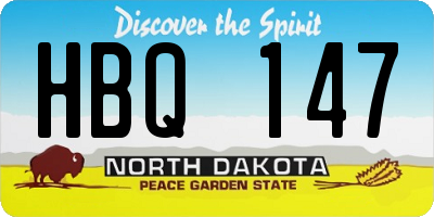 ND license plate HBQ147