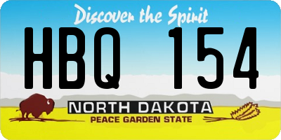 ND license plate HBQ154