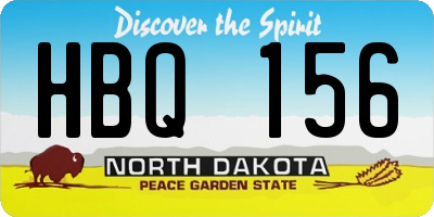 ND license plate HBQ156